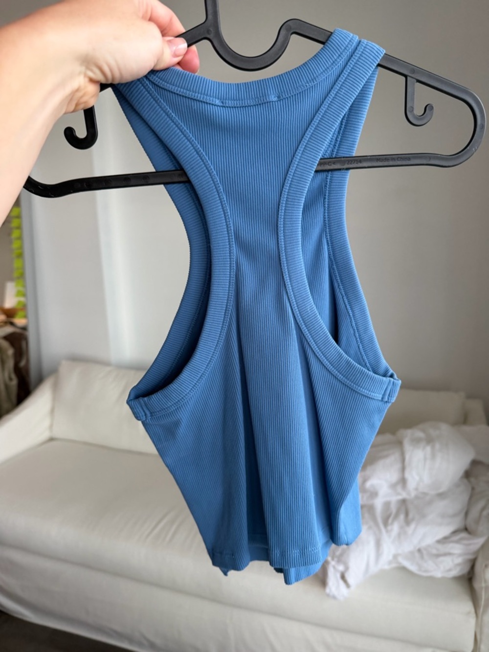 Babaton Blue Ribbed Racerback tank - Picture 4 of 4
